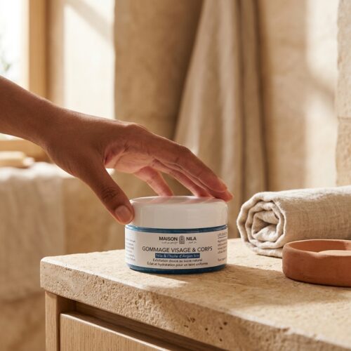 Gommage Nila, l'exfoliant visage et corps au nila et à l'argan